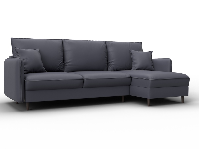 Диван угловой Лига-064 НПБ угол универсальный, Экокожа, GRIFON 15 серый