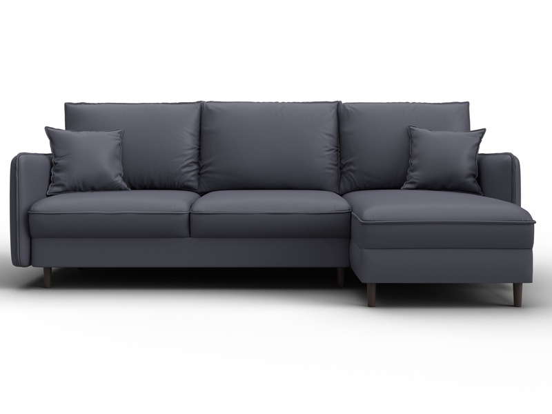 Диван угловой Лига-064 НПБ угол универсальный, Экокожа, GRIFON 15 серый