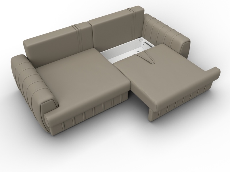 Диван прямой Лига-057 НПБ, Экокожа, GRIFON 04 бежевый