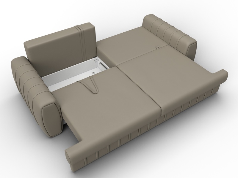 Диван прямой Лига-057 НПБ, Экокожа, GRIFON 04 бежевый