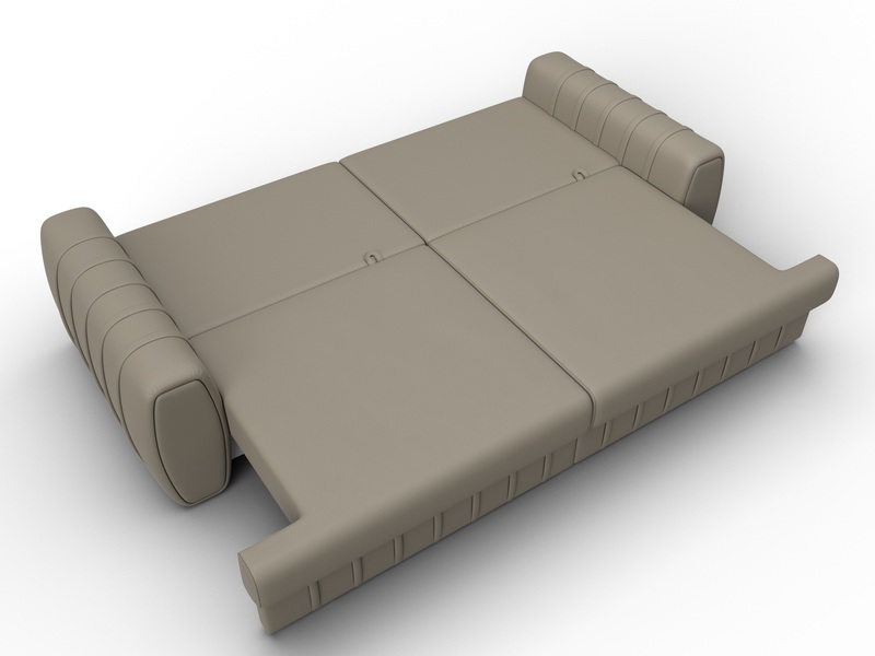 Диван прямой Лига-057 НПБ, Экокожа, GRIFON 04 бежевый