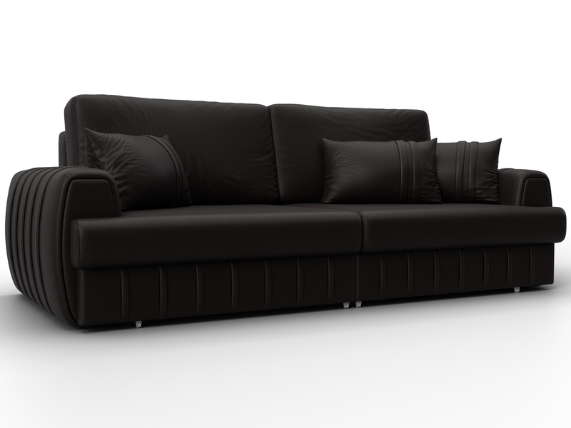 Диван прямой Лига-057 НПБ, Экокожа, GRIFON 12 коричневый