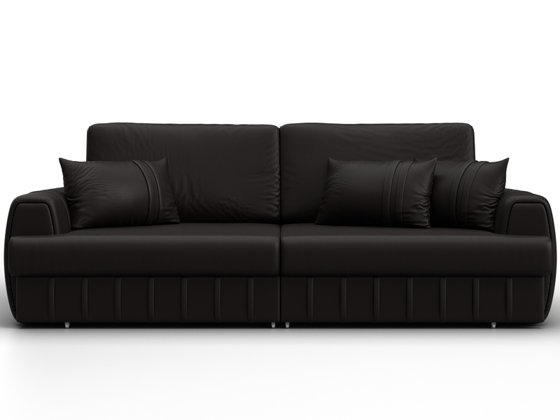 Диван прямой Лига-057 НПБ, Экокожа, GRIFON 12 коричневый