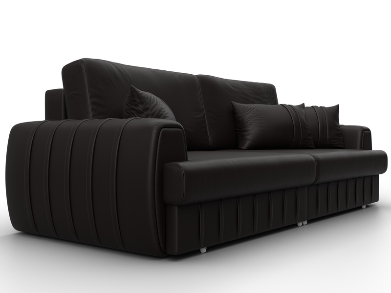 Диван прямой Лига-057 НПБ, Экокожа, GRIFON 12 коричневый