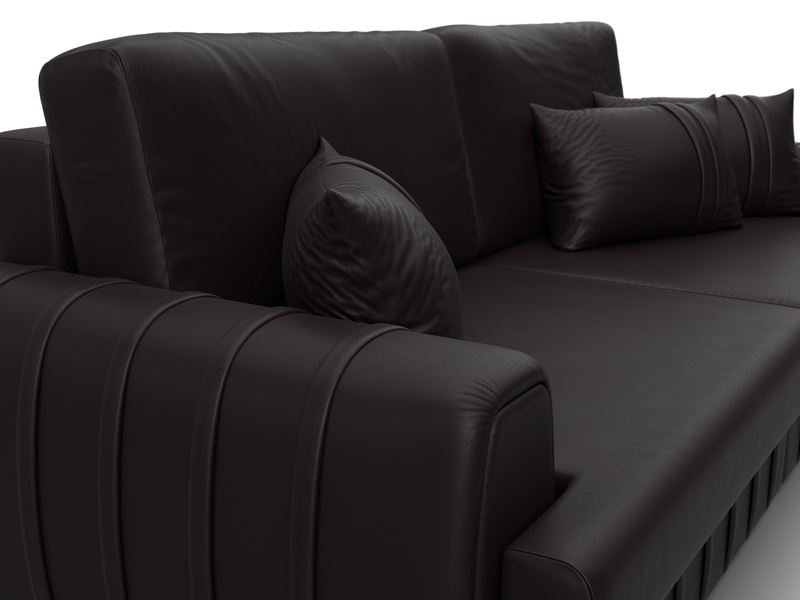 Диван прямой Лига-057 НПБ, Экокожа, GRIFON 12 коричневый