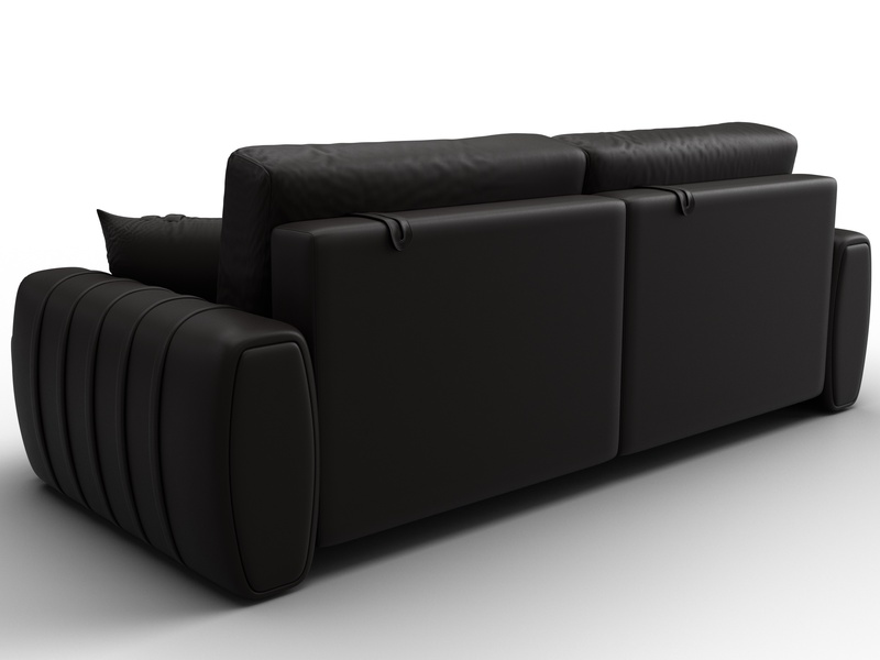 Диван прямой Лига-057 НПБ, Экокожа, GRIFON 12 коричневый