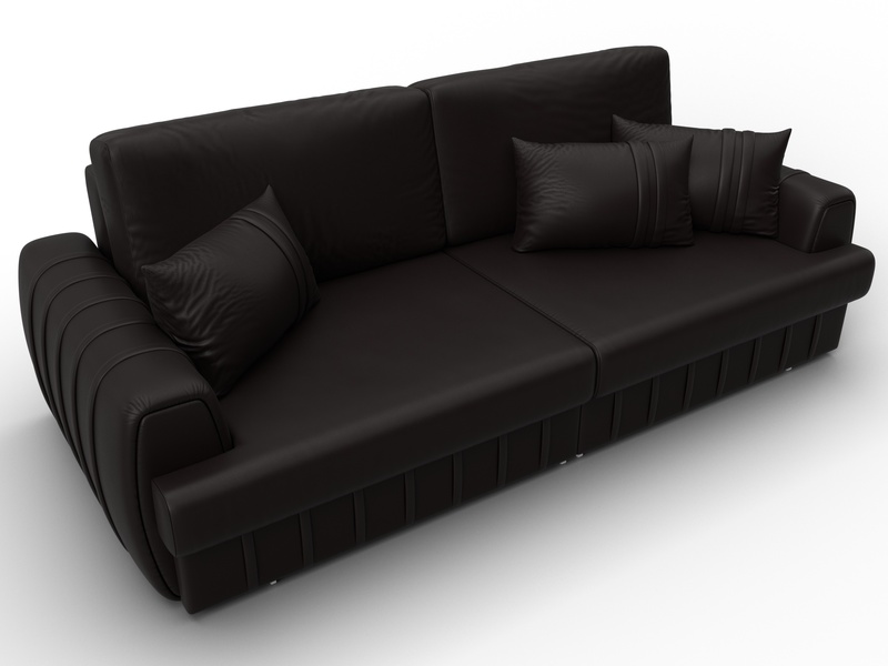 Диван прямой Лига-057 НПБ, Экокожа, GRIFON 12 коричневый