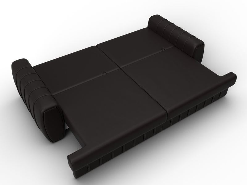 Диван прямой Лига-057 НПБ, Экокожа, GRIFON 12 коричневый