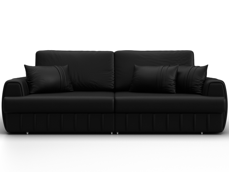 Диван прямой Лига-057 НПБ, Экокожа, GRIFON 18 черный