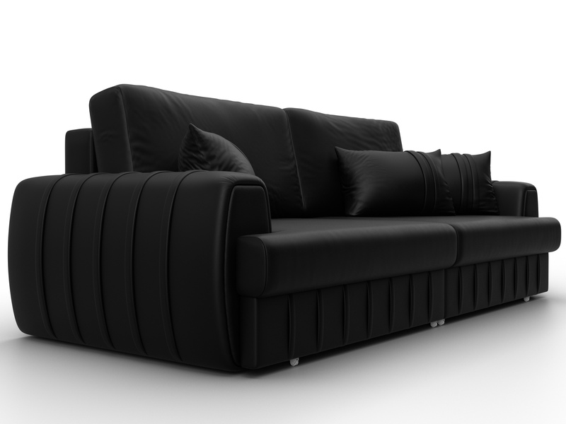 Диван прямой Лига-057 НПБ, Экокожа, GRIFON 18 черный