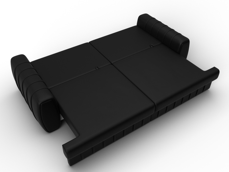 Диван прямой Лига-057 НПБ, Экокожа, GRIFON 18 черный