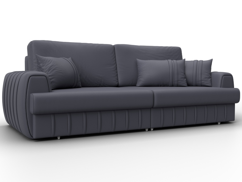 Диван прямой Лига-057 НПБ, Экокожа, GRIFON 15 серый