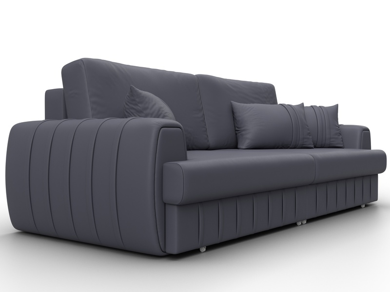 Диван прямой Лига-057 НПБ, Экокожа, GRIFON 15 серый