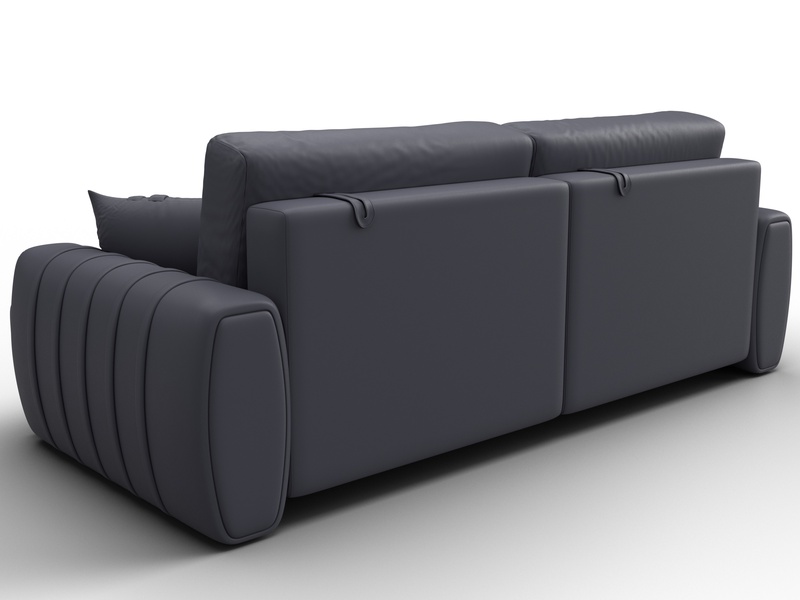 Диван прямой Лига-057 НПБ, Экокожа, GRIFON 15 серый