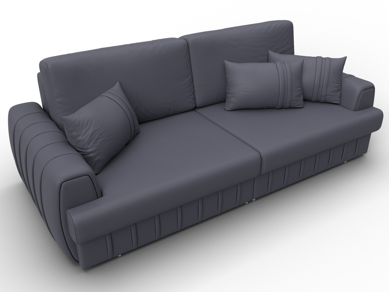 Диван прямой Лига-057 НПБ, Экокожа, GRIFON 15 серый