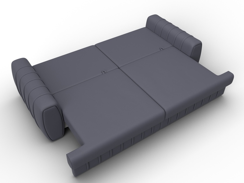 Диван прямой Лига-057 НПБ, Экокожа, GRIFON 15 серый