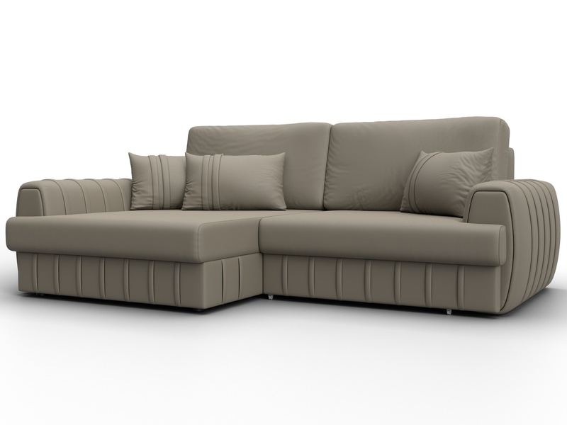 Диван угловой Лига-057 НПБ угол левый, Экокожа, GRIFON 04 бежевый