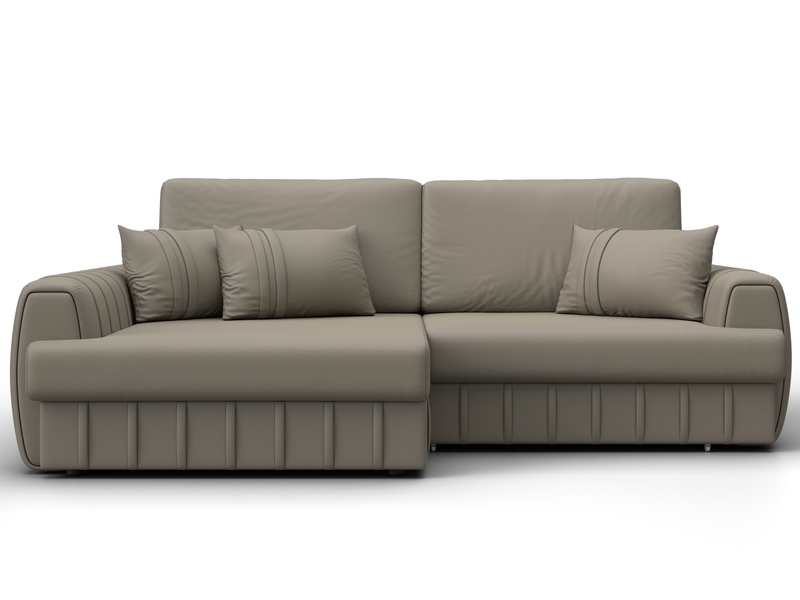 Диван угловой Лига-057 НПБ угол левый, Экокожа, GRIFON 04 бежевый