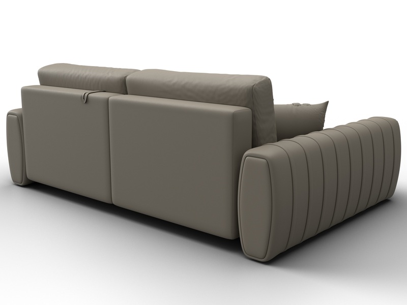 Диван угловой Лига-057 НПБ угол левый, Экокожа, GRIFON 04 бежевый