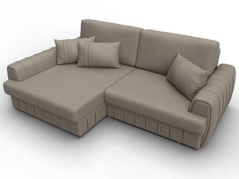 Диван угловой Лига-057 НПБ угол левый, Экокожа, GRIFON 04 бежевый