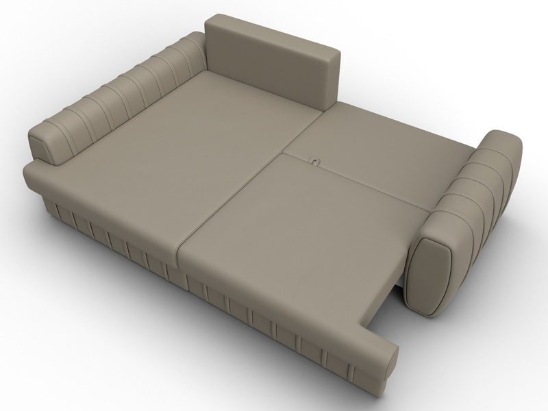 Диван угловой Лига-057 НПБ угол левый, Экокожа, GRIFON 04 бежевый