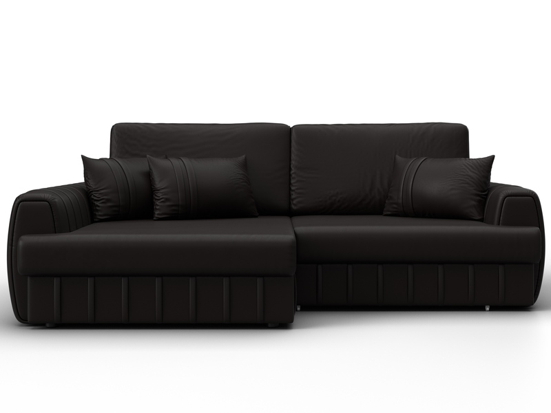 Диван угловой Лига-057 НПБ угол левый, Экокожа, GRIFON 12 коричневый