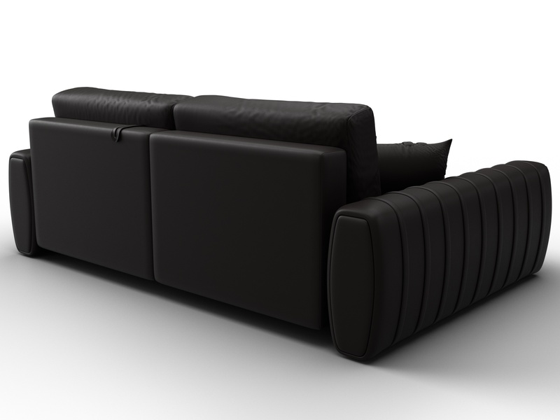 Диван угловой Лига-057 НПБ угол левый, Экокожа, GRIFON 12 коричневый