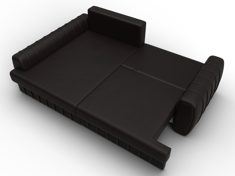 Диван угловой Лига-057 НПБ угол левый, Экокожа, GRIFON 12 коричневый