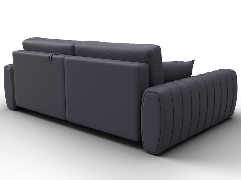 Диван угловой Лига-057 НПБ угол левый, Экокожа, GRIFON 15 серый