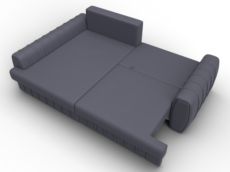 Диван угловой Лига-057 НПБ угол левый, Экокожа, GRIFON 15 серый