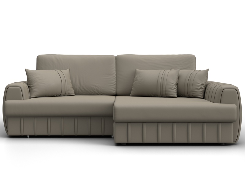 Диван угловой Лига-057 НПБ угол правый, Экокожа, GRIFON 04 бежевый