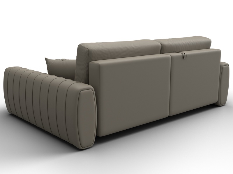 Диван угловой Лига-057 НПБ угол правый, Экокожа, GRIFON 04 бежевый