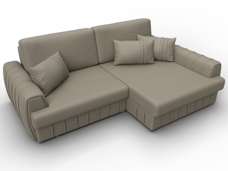 Диван угловой Лига-057 НПБ угол правый, Экокожа, GRIFON 04 бежевый