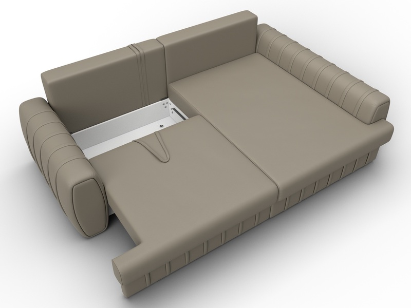 Диван угловой Лига-057 НПБ угол правый, Экокожа, GRIFON 04 бежевый