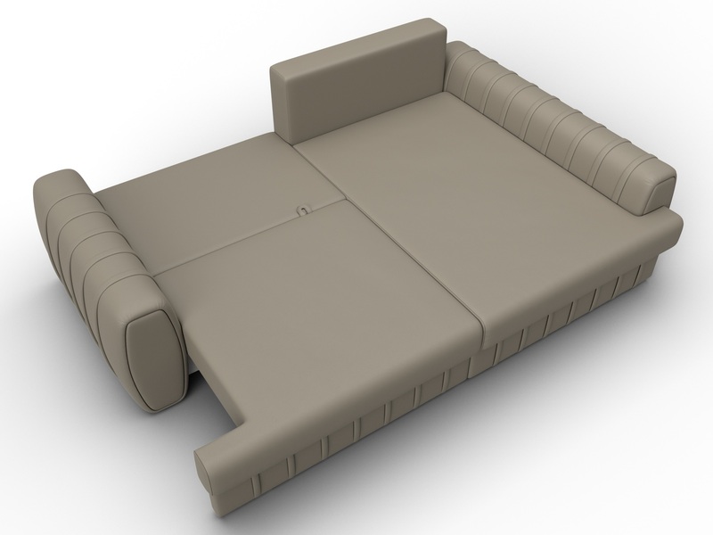 Диван угловой Лига-057 НПБ угол правый, Экокожа, GRIFON 04 бежевый