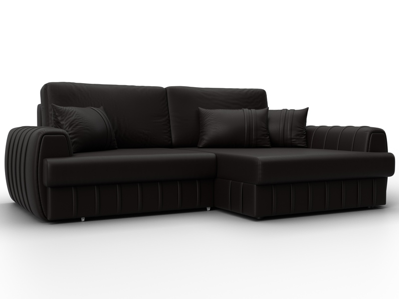 Диван угловой Лига-057 НПБ угол правый, Экокожа, GRIFON 12 коричневый