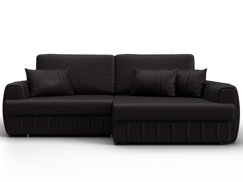 Диван угловой Лига-057 НПБ угол правый, Экокожа, GRIFON 12 коричневый