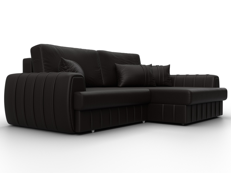 Диван угловой Лига-057 НПБ угол правый, Экокожа, GRIFON 12 коричневый