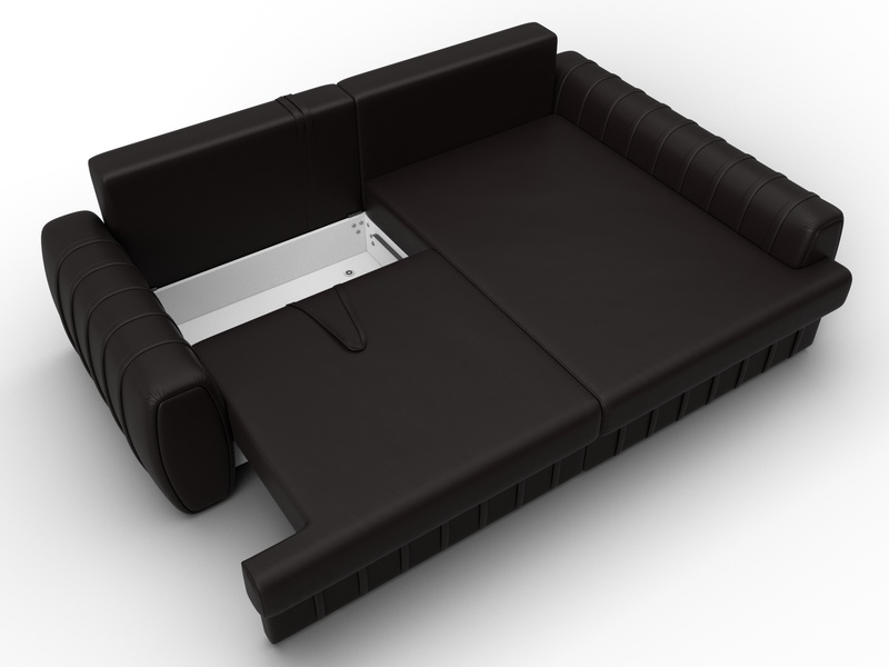 Диван угловой Лига-057 НПБ угол правый, Экокожа, GRIFON 12 коричневый