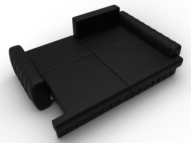 Диван угловой Лига-057 НПБ угол правый, Экокожа, GRIFON 18 черный