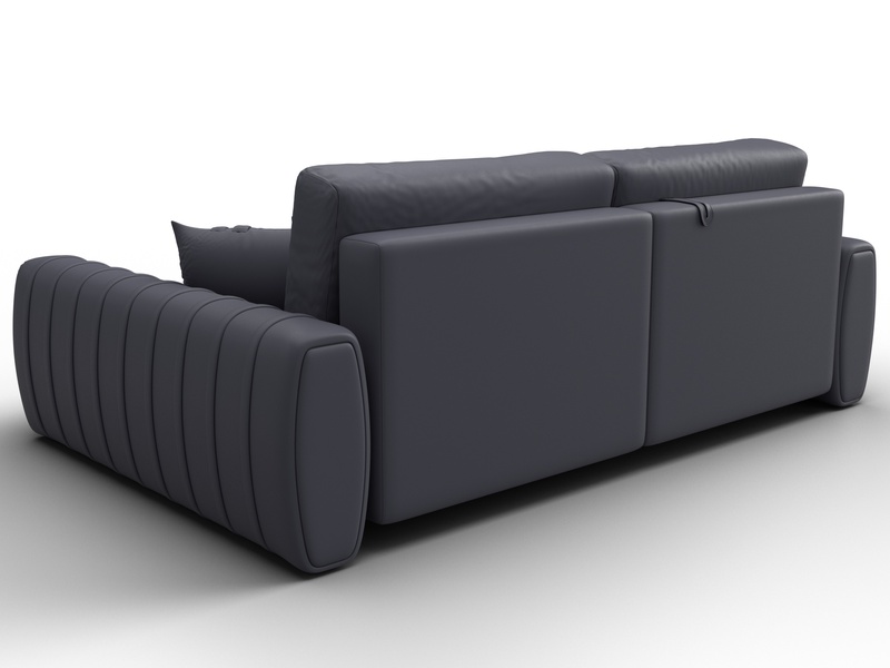 Диван угловой Лига-057 НПБ угол правый, Экокожа, GRIFON 15 серый