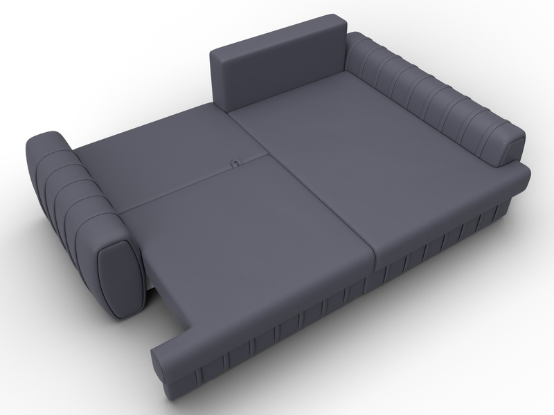 Диван угловой Лига-057 НПБ угол правый, Экокожа, GRIFON 15 серый