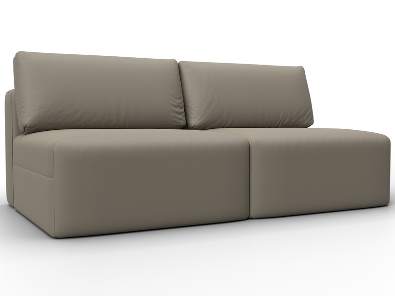 Диван прямой модульный Лига-060 НПБ, Экокожа, GRIFON 04 бежевый