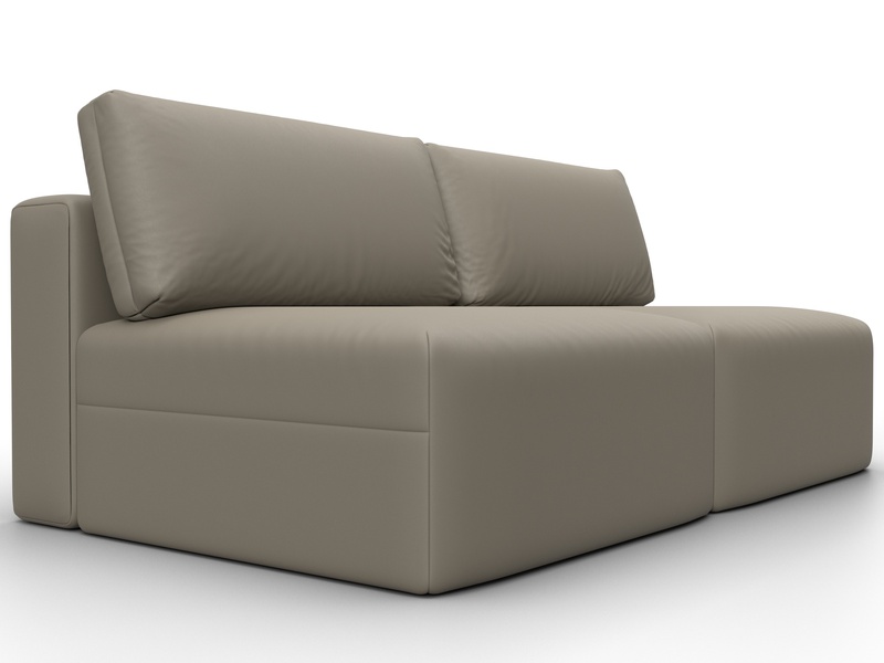 Диван прямой модульный Лига-060 НПБ, Экокожа, GRIFON 04 бежевый