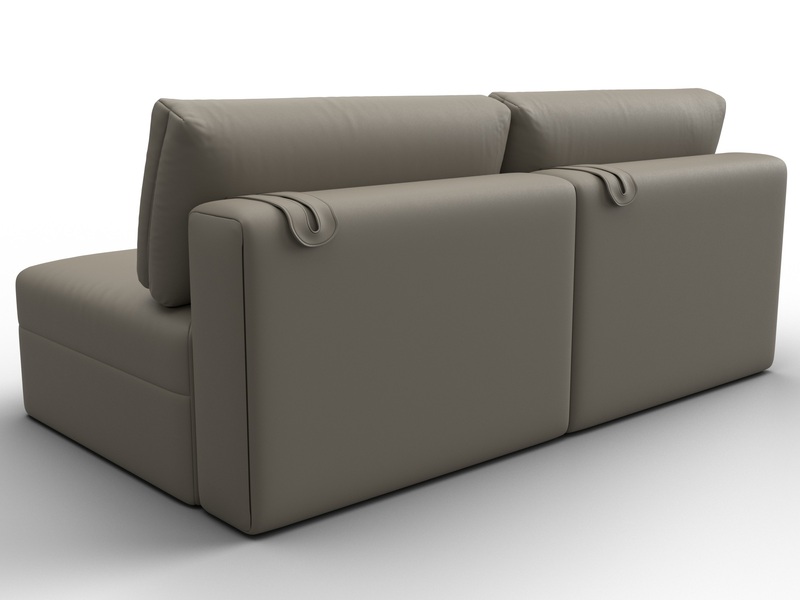 Диван прямой модульный Лига-060 НПБ, Экокожа, GRIFON 04 бежевый