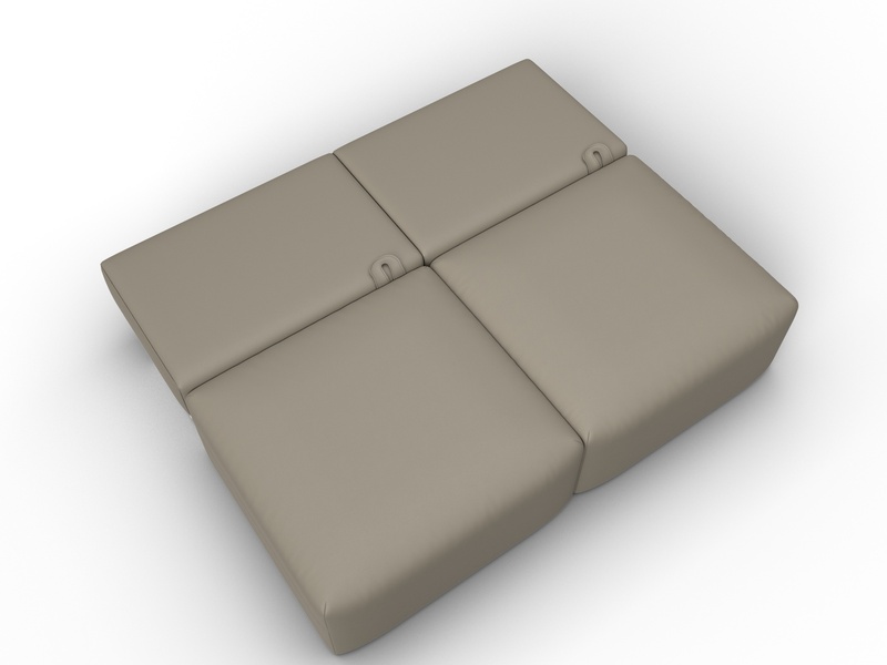 Диван прямой модульный Лига-060 НПБ, Экокожа, GRIFON 04 бежевый