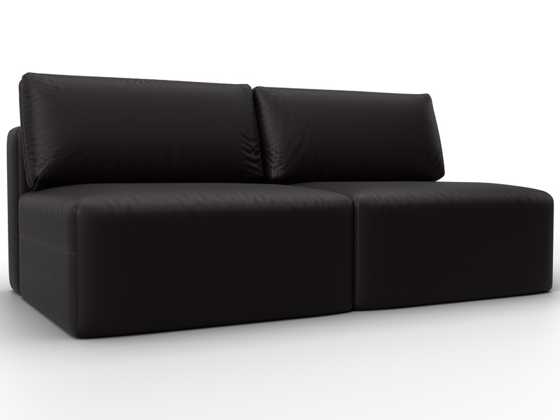 Диван прямой модульный Лига-060 НПБ, Экокожа, GRIFON 12 коричневый