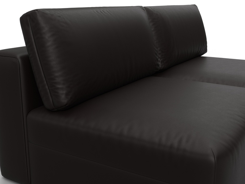 Диван прямой модульный Лига-060 НПБ, Экокожа, GRIFON 12 коричневый