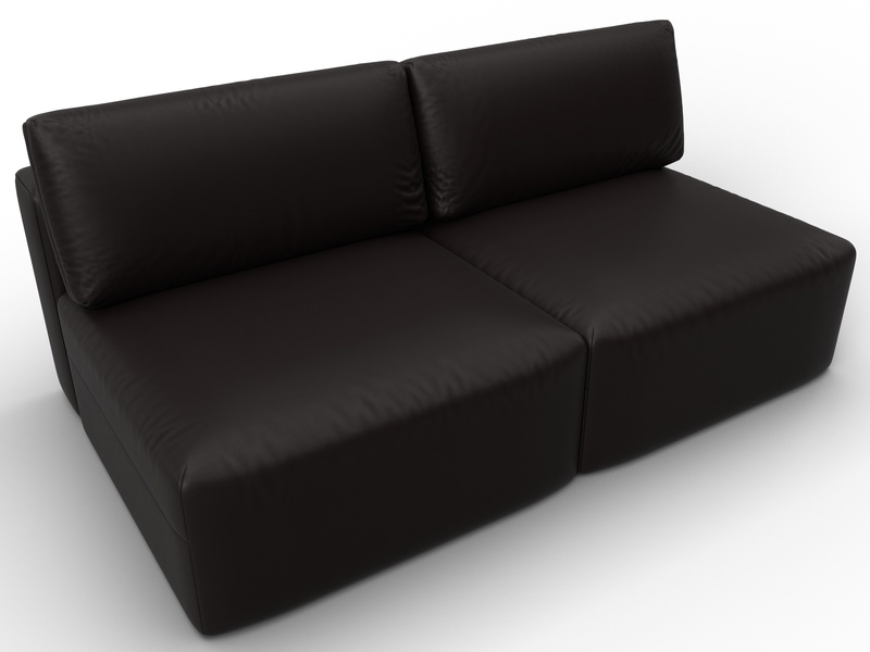 Диван прямой модульный Лига-060 НПБ, Экокожа, GRIFON 12 коричневый