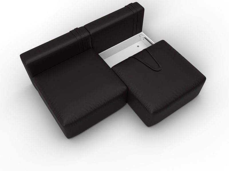 Диван прямой модульный Лига-060 НПБ, Экокожа, GRIFON 12 коричневый